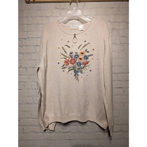 Alfred Dunner embroidered quality sweater 2x